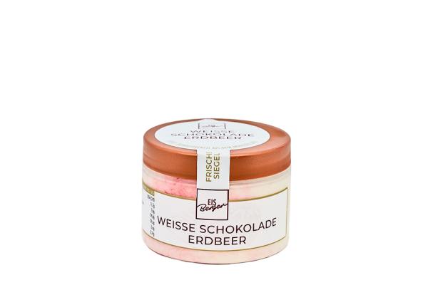 EisBerger Eisdose 150ml Weiße Schokolade Erdbeer