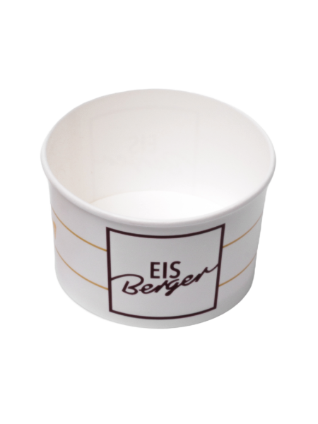 EisBerger Eisbecher Pappe Mittlerer Becher (3–4 Kugeln), 200 Stück