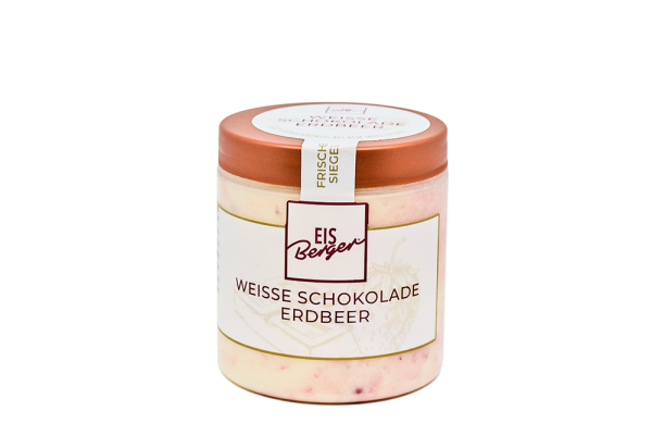 EisBerger Eisdose 250ml Weiße Schokolade Erdbeer