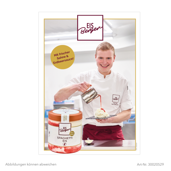EisBerger Poster Spaghetti Eis Bannerstoff DIN A2