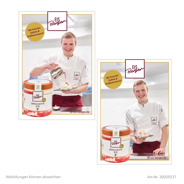 EisBerger Poster 2 Motive Spaghetti Eis DIN A3